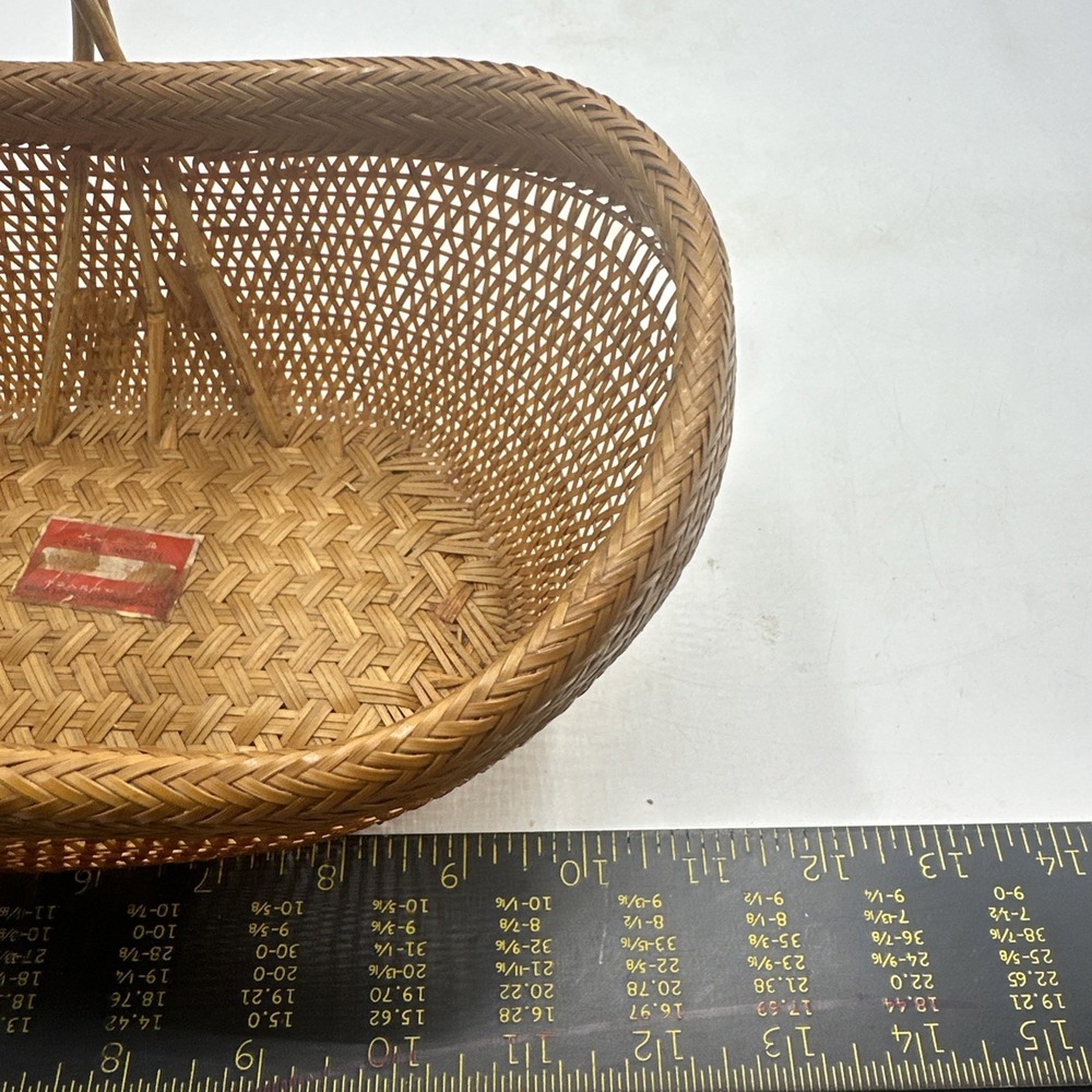 Woven Natural Rattan Handled Basket - Tan - Picture 7 of 8